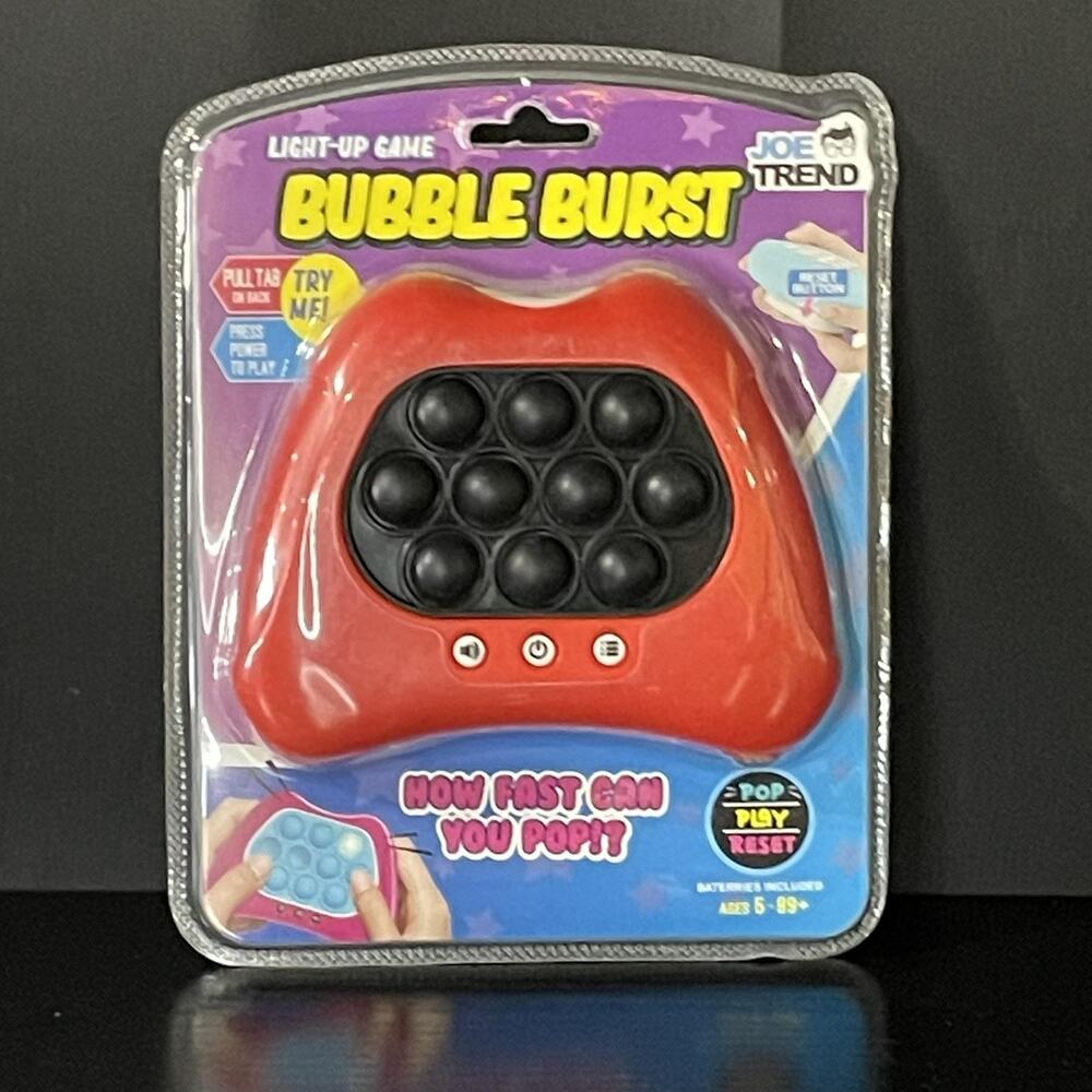 Joe Trend Bubble Burst Light-Up Game Toy Ages 5+ Red Black Electronic Pop